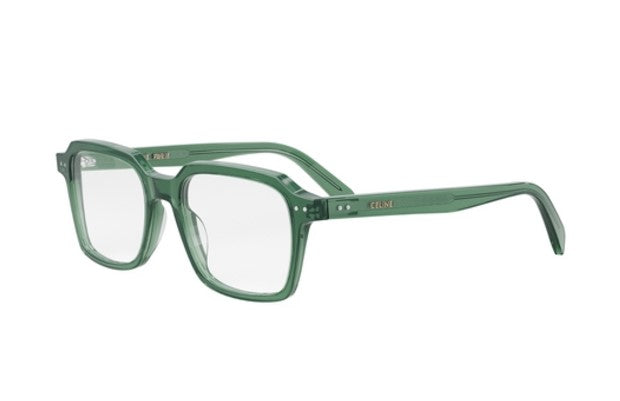 Celine THIN CL50139I 096 Shiny Green Geometric Men's Eyeglasses - Stylish Designer Frames for Men, UV Protection & Lightweight Comfort - Perfect for Work, Driving & Everyday Fashion