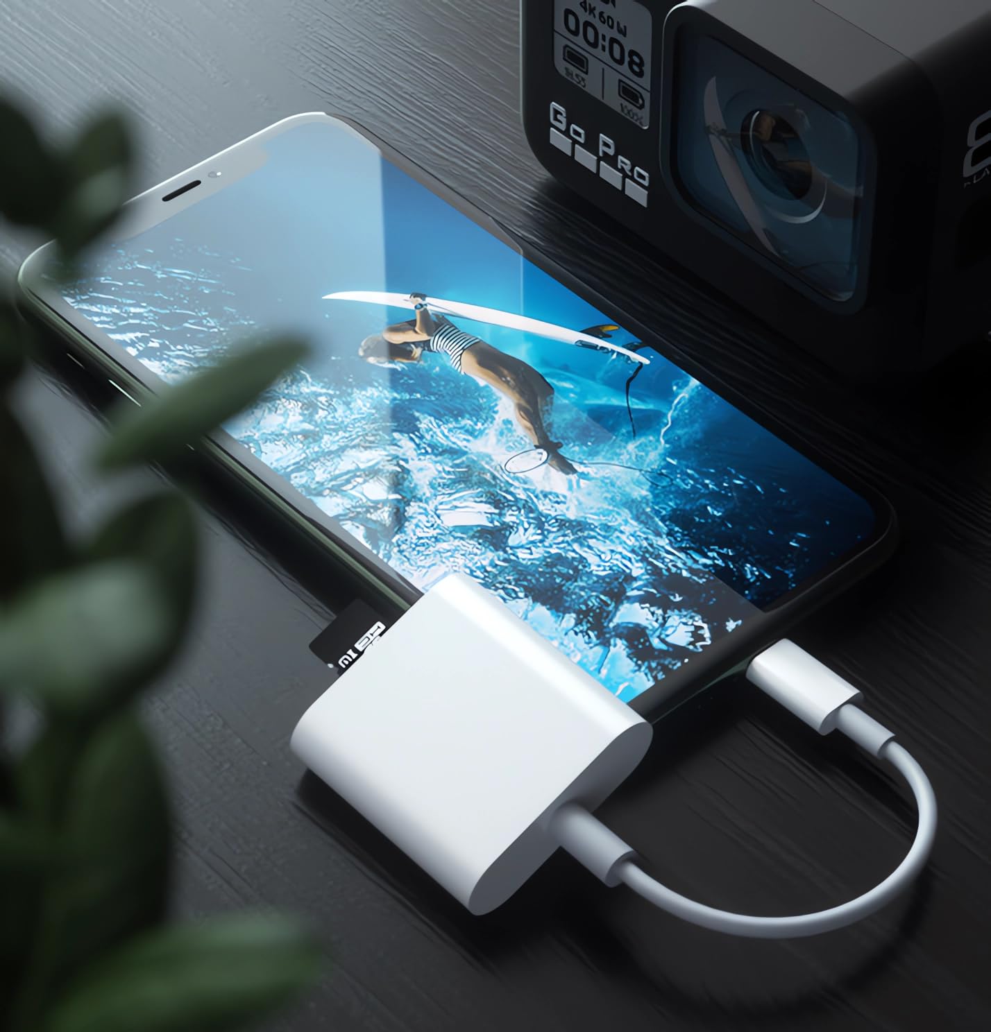 USB C to SD Card Reader 2-in-1 - Dual Port SD/MicroSD Memory Card Adapter for iPhone 15 Pro Max, iPad Pro/Air/Mini, MacBook Pro/Air & Windows Laptops - Fast Data Transfer for Photography, Videography & File Backup