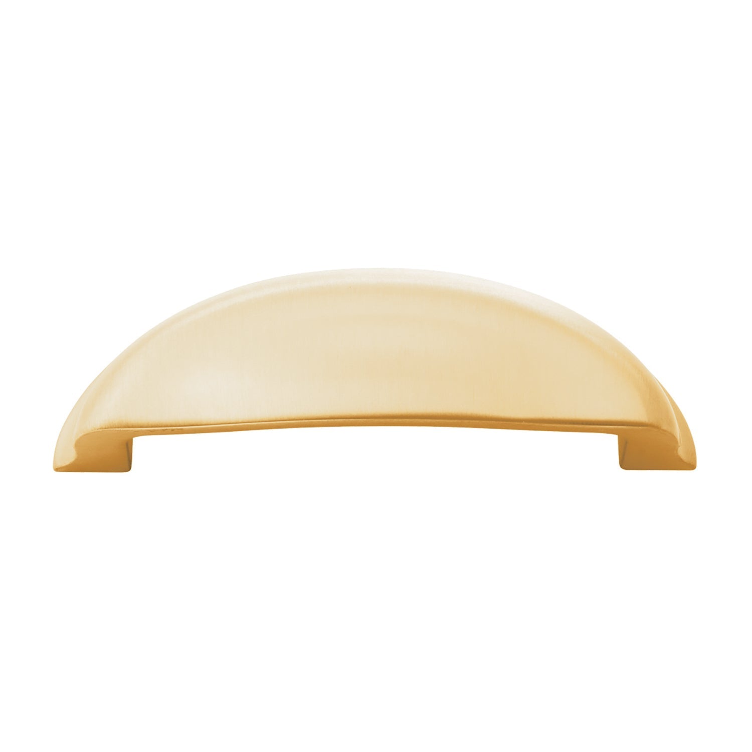 Fuller Cup Pull 3 3/4 Inch (96mm) Center to Center Brushed Golden Brass Cabinet Handle - Perfect for Kitchen Cabinets, Drawers & Furniture Hardware
