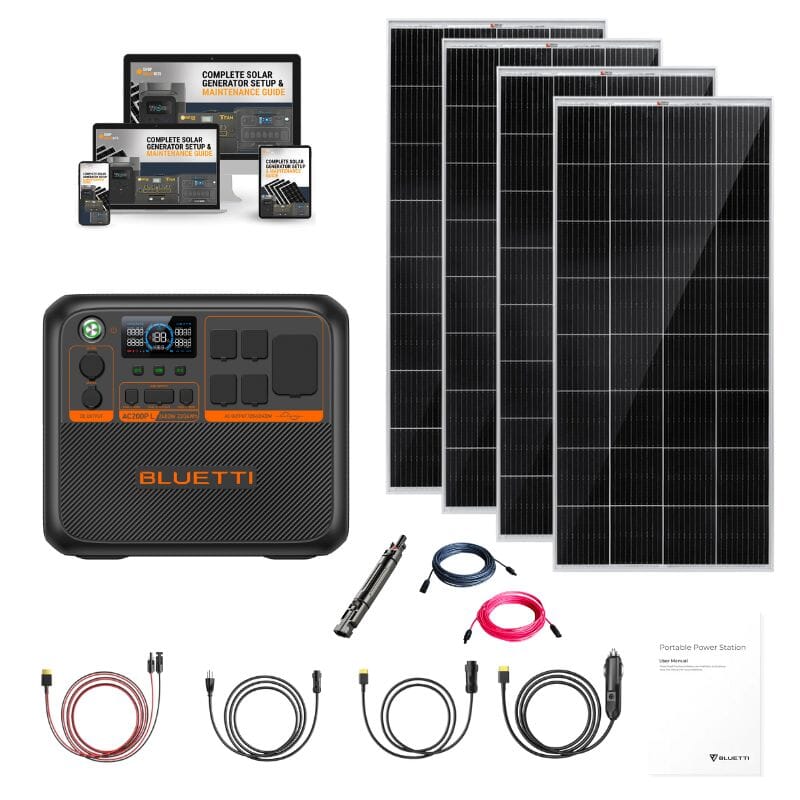 Bluetti AC200PL 2400W 2304Wh Solar Portable Power Station with Customizable Bundle - Perfect for Camping, RV Trips, Home Backup & Emergency Power Supply