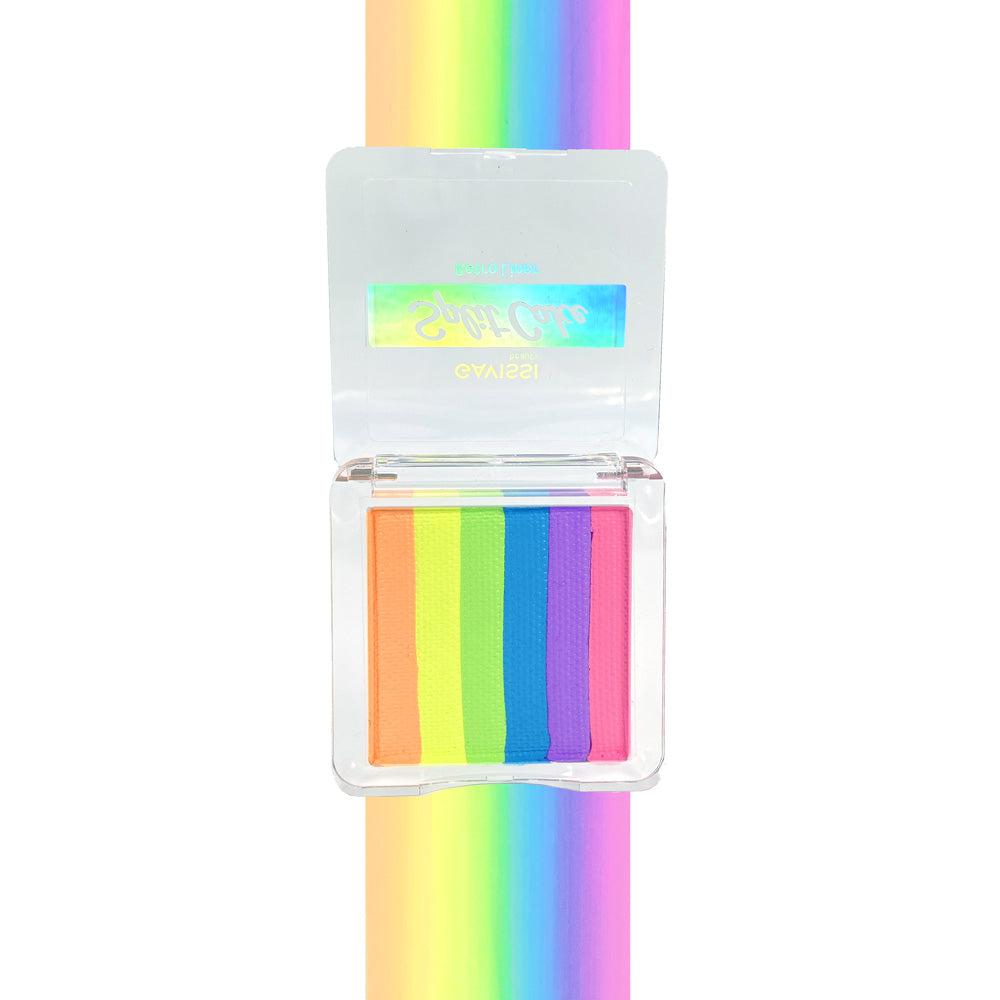Gavissi UV Pastel Rainbow 6 Color Split Eyeliner - Waterproof Makeup for Festival, Rave & Cosplay