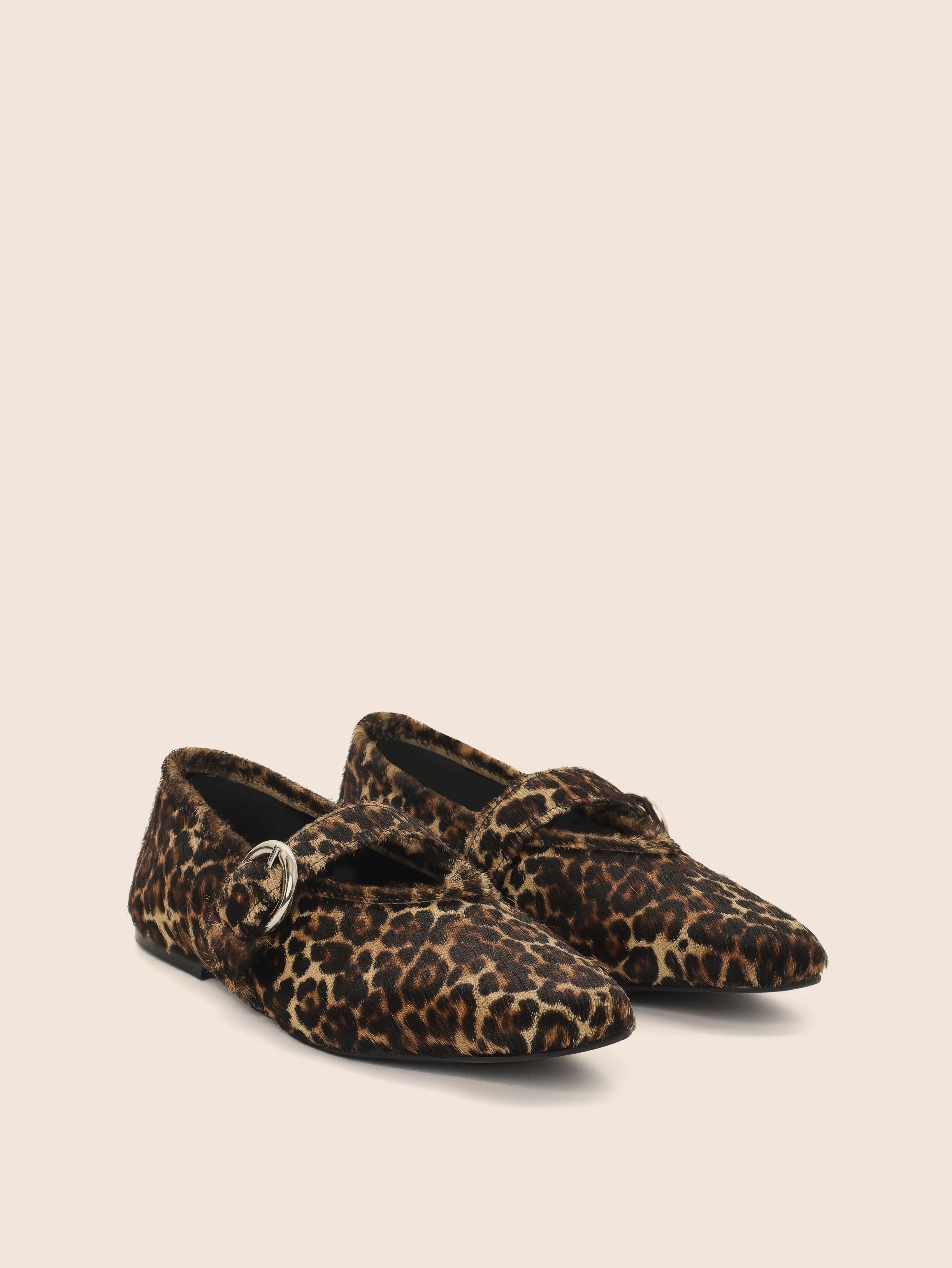 Aveiro Cheetah Ballerina Flats - Women's Comfortable Slip-On Ballet Shoes for Casual Wear, Work & Travel