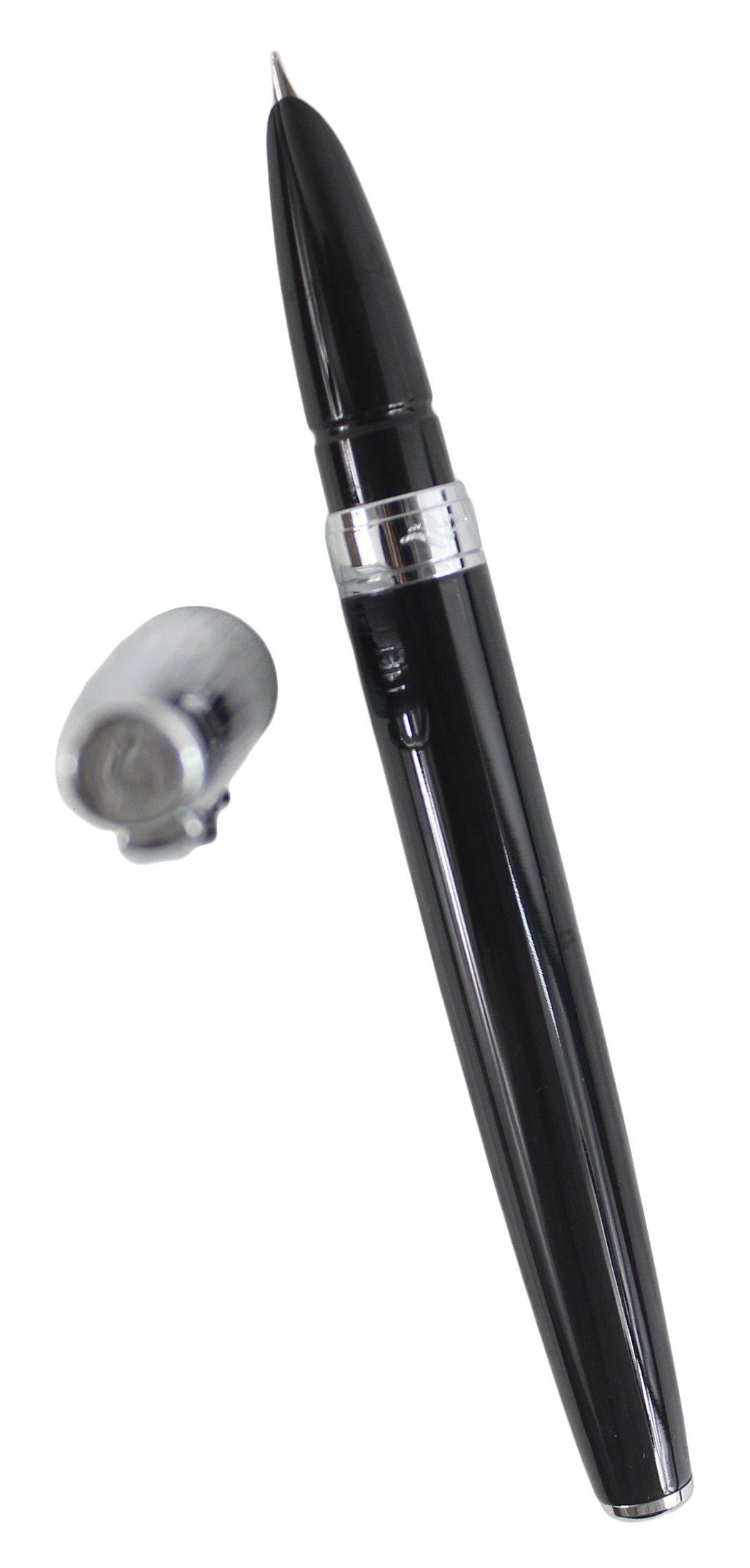 Premium Black & Silver Fine Point Fountain Pen - Classic Design with Gift Box - Perfect for Writing, Calligraphy, and Elegant Gifting