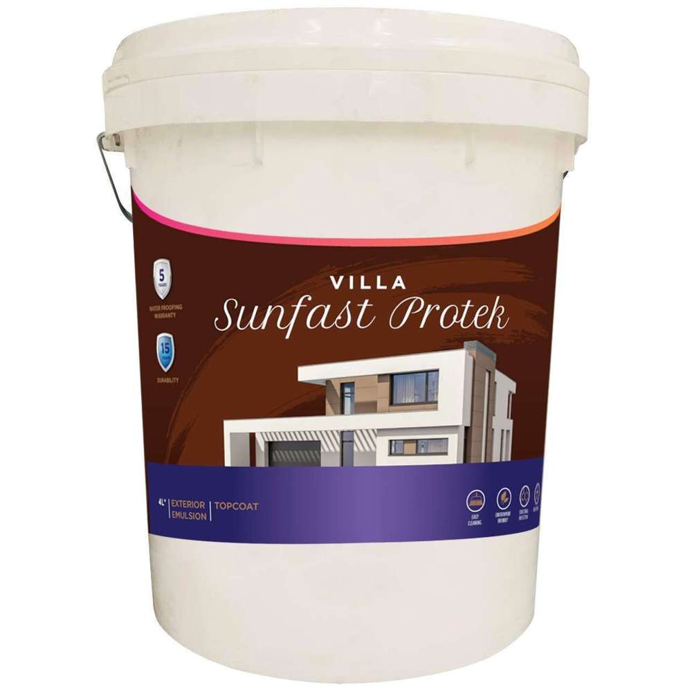 Apco Villa Sunfast Protek Top Coat - Semi Gloss Acrylic White Paint (20L/5.28 Gal) for Exterior Wood, Metal & Masonry Protection | Weather-Resistant Coating for Decks, Fences & Outdoor Furniture