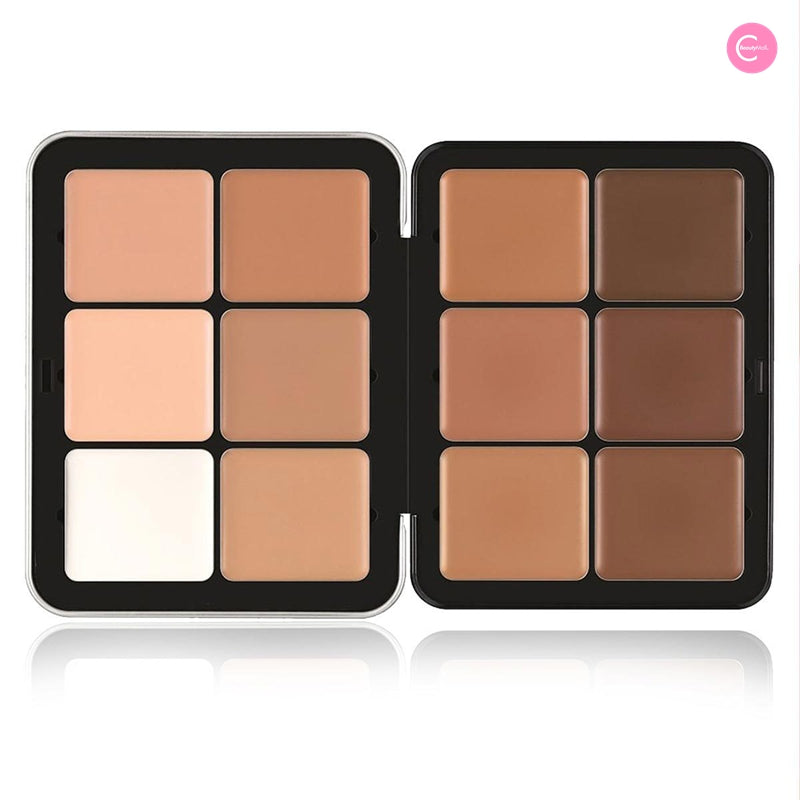 CARLA SECRET 12 Color Blush & Concealer Palette - Creamy Contour, Highlight & Conceal Makeup Kit for All Skin Tones - Perfect for Professional Makeup Artists & Everyday Beauty Looks