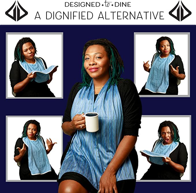 Washable & Reusable Adult Bib Scarf - Dignified Clothing Protector for Mealtime | Perfect for Elderly Care, Dining with Disabilities, and Messy Eaters