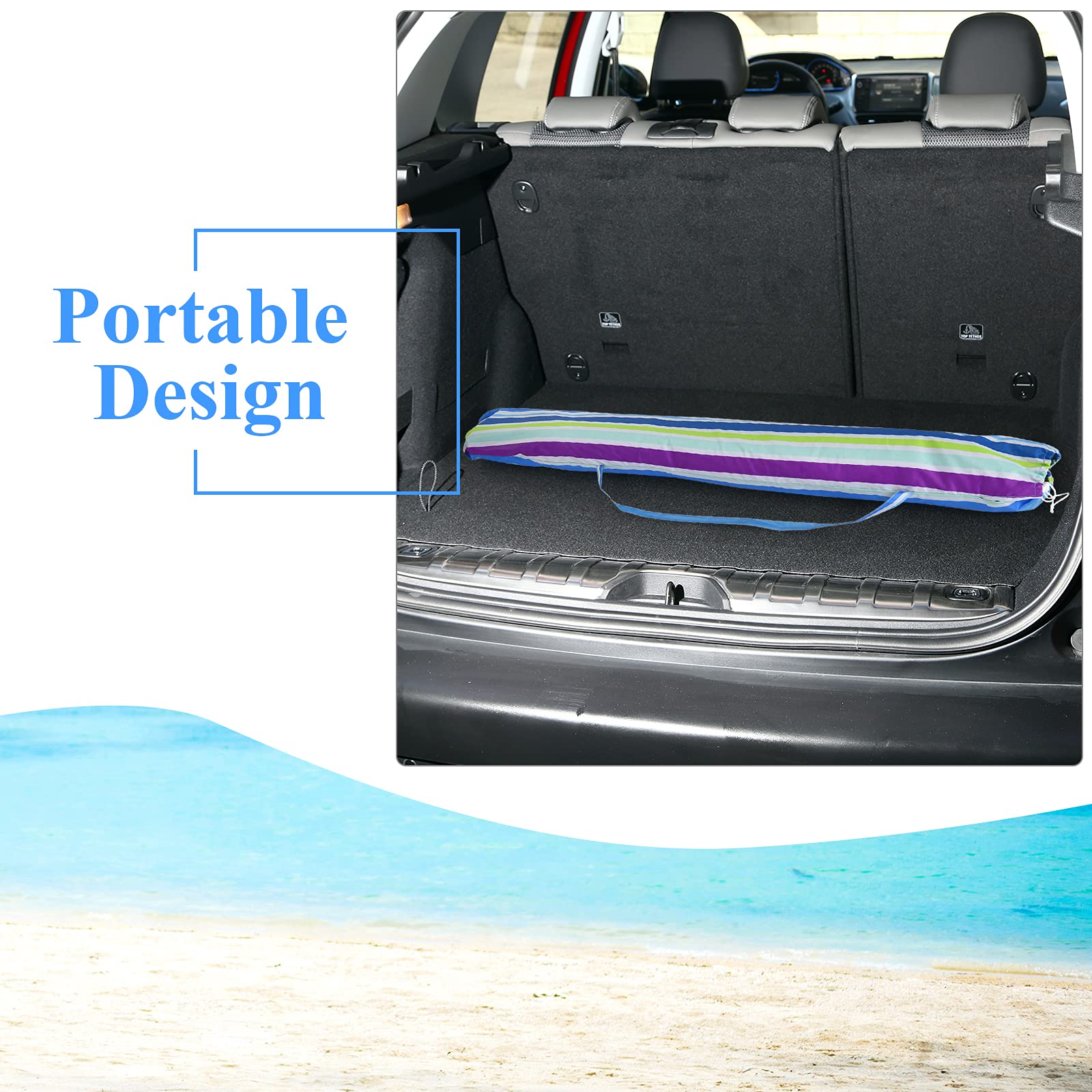 **Tangkula 8FT Portable Beach Umbrella with Sand Anchor & Tilt Mechanism - 16 Sturdy Fiberglass Ribs, UV Protection Sun Shade for Garden, Patio, Pool & Outdoor Use - Includes Carry Bag (Blue)**    **Perfect for Beach Trips, Backyard Lounging, Picnics & Poolside Relaxation**