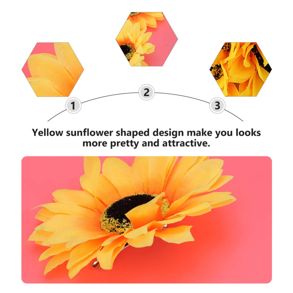 Beaupretty 10Pcs Sunflower Hair Clips - Alligator Flower Hairpins with Alloy Yellow Sunflowers for Women & Girls - Perfect for Beach, Summer, Wedding, Vacation & Everyday Hair Accessories