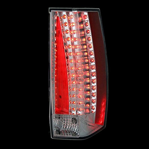 Chrome LED Tail Lights Assembly Set for Cadillac Escalade 2007-2023 - Left & Right Side Replacement Pair - Bright LED Brake Lights for Enhanced Safety & Style - Perfect for Night Driving & Custom Car Upgrades