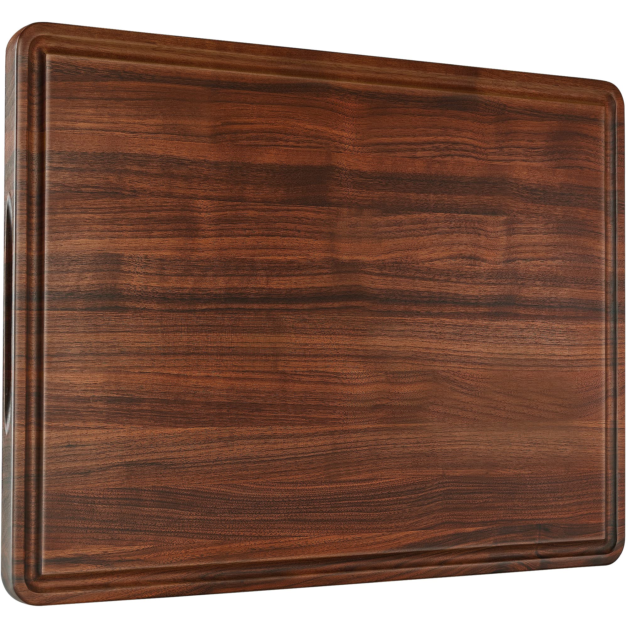 Premium XXL Walnut Wood Cutting Board 24x18 Inch - Thick Reversible Butcher Block with Juice Groove & Non-Slip Handles - Heavy Duty Chopping Board for Kitchen, Meat, Vegetables - Includes Gift Box & Non-Slip Mats - Perfect for Home Chefs & Holiday Gifting