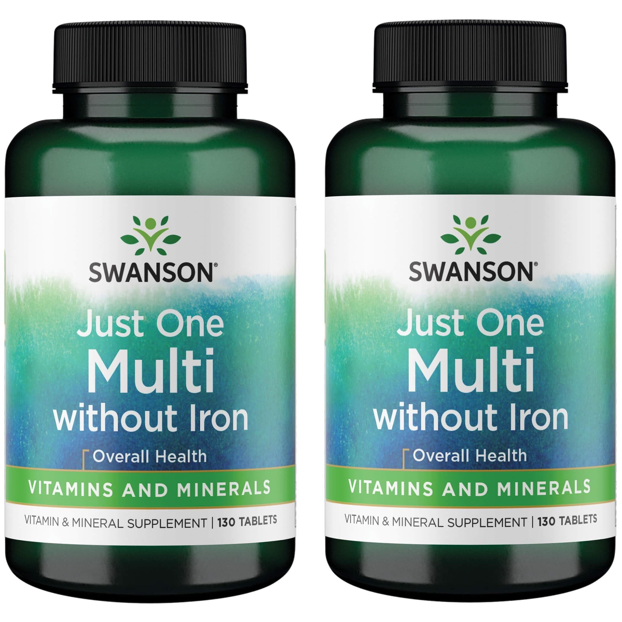 Swanson Century Formula Multivitamin Without Iron - 130 Tablets (2 Pack) | Complete Daily Multivitamin Supplement for Adults | Supports Immune System, Energy & Overall Health | Perfect for Active Lifestyles & Wellness Routines
