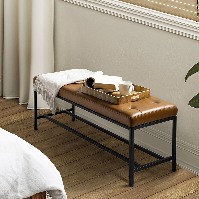 Johannes Upholstered Bench - Stylish Storage Ottoman with Tufted Cushion, Modern Entryway Bench for Bedroom, Living Room & Hallway - Perfect for Seating, Storage & Home Decor