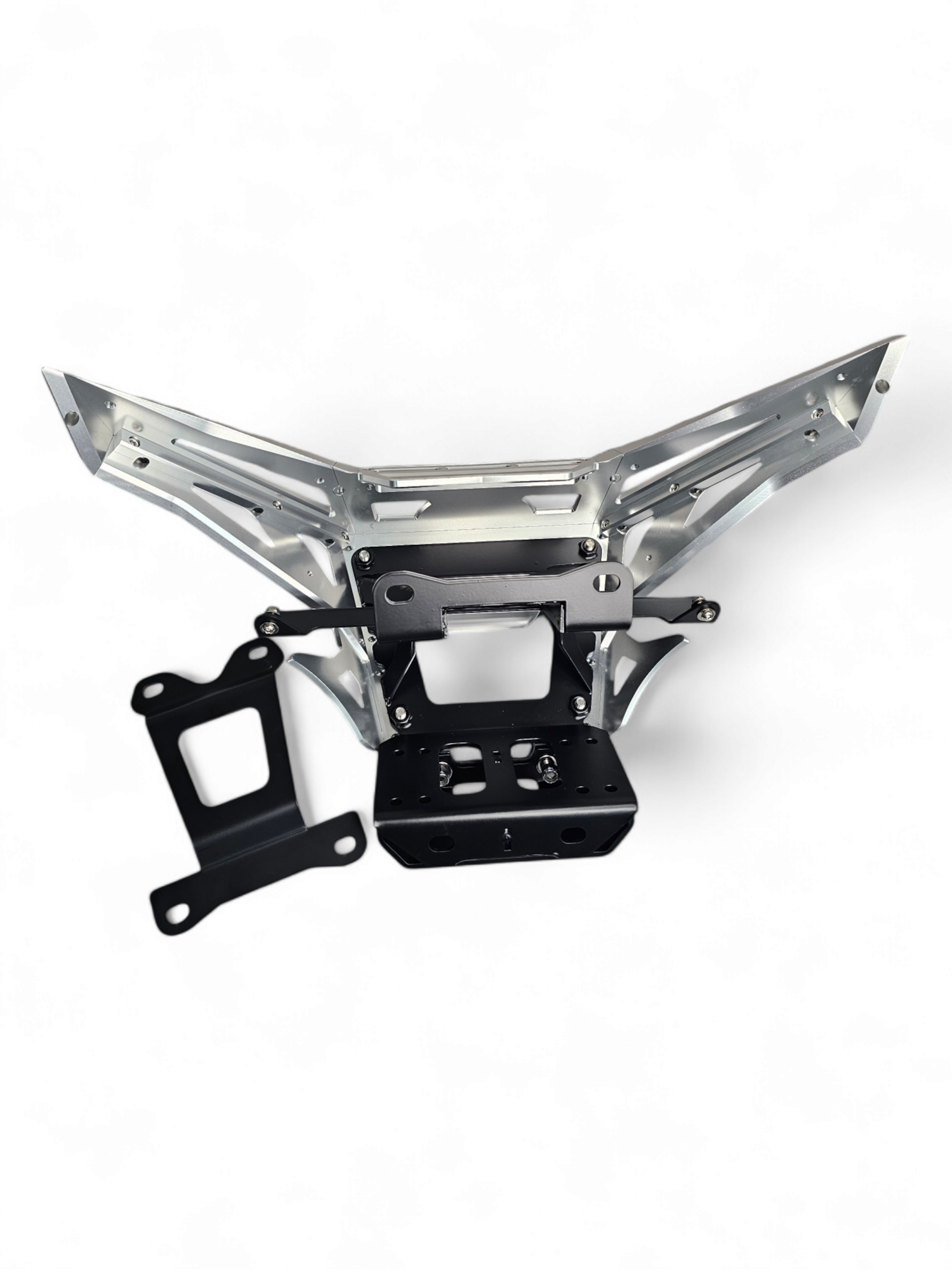 Can Am X3 Maverick Front Winch Bumper (2017-2024) - Machined Billet Aluminum, Clear Anodized Finish - FWB210036 - Perfect for Off-Roading & Trail Adventures
