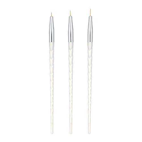 3pcs Professional Nail Art Brushes Set - Liner, Drawing & UV Gel Painting Tools for Acrylic Nails | Perfect for Salon, Home Manicure & DIY Nail Designs