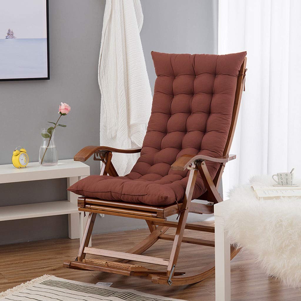 Premium Rocking Chair Cushion - Brown 48x155cm Rectangular Folding Back Support Pad for Indoor/Outdoor Use in Office, Garden & Patio - Comfortable Recliner Mat (Chair Not Included) | Perfect for Relaxation, Reading & Lounging