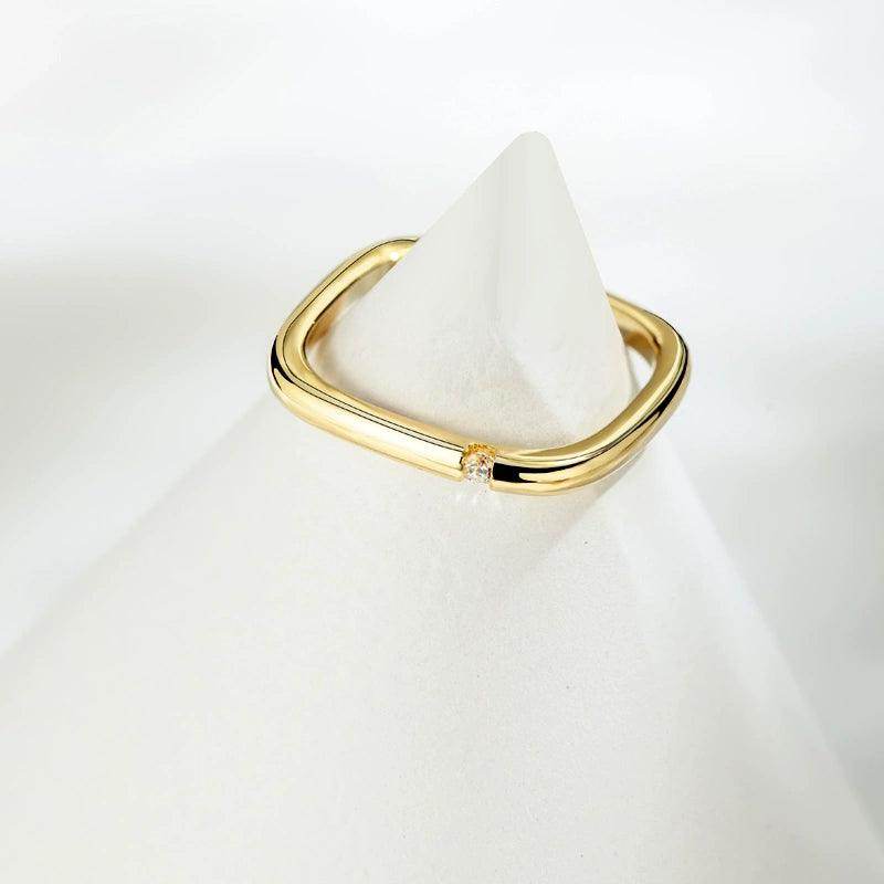 Sterling Silver Index Finger Ring - Small Square Minimalist Couple Band for Women & Men | Perfect for Anniversaries, Weddings & Everyday Wear