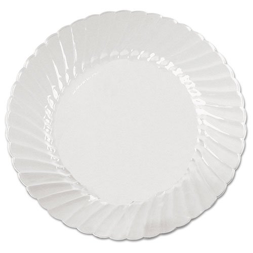 WNA Classicware 9-Inch Clear Plastic Plates - 10 Packs of 18 (180 Plates Total) | Durable Disposable Dinnerware for Parties, Picnics & Catering Events