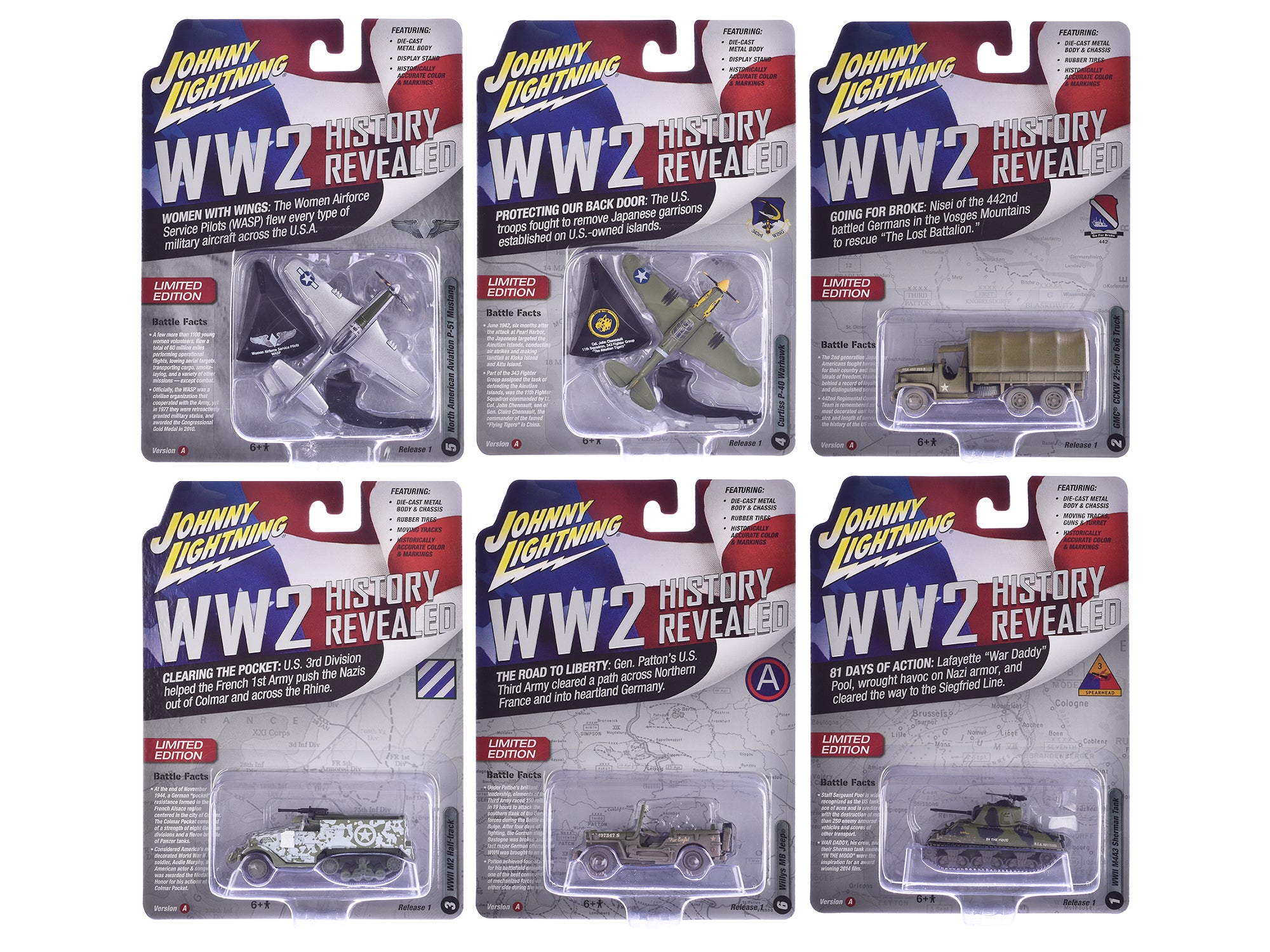 Johnny Lightning 2024 Limited Edition Military Diecast Model Set - 6 Piece Collectible Army Vehicle Series for Display & Gifts