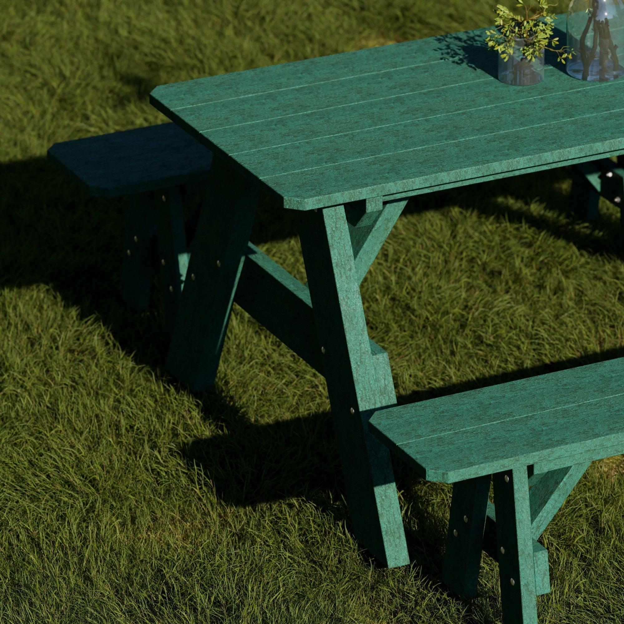 Heritage 72-Inch Outdoor Picnic Table with Detachable Benches - Perfect for Backyard BBQs, Camping & Family Gatherings