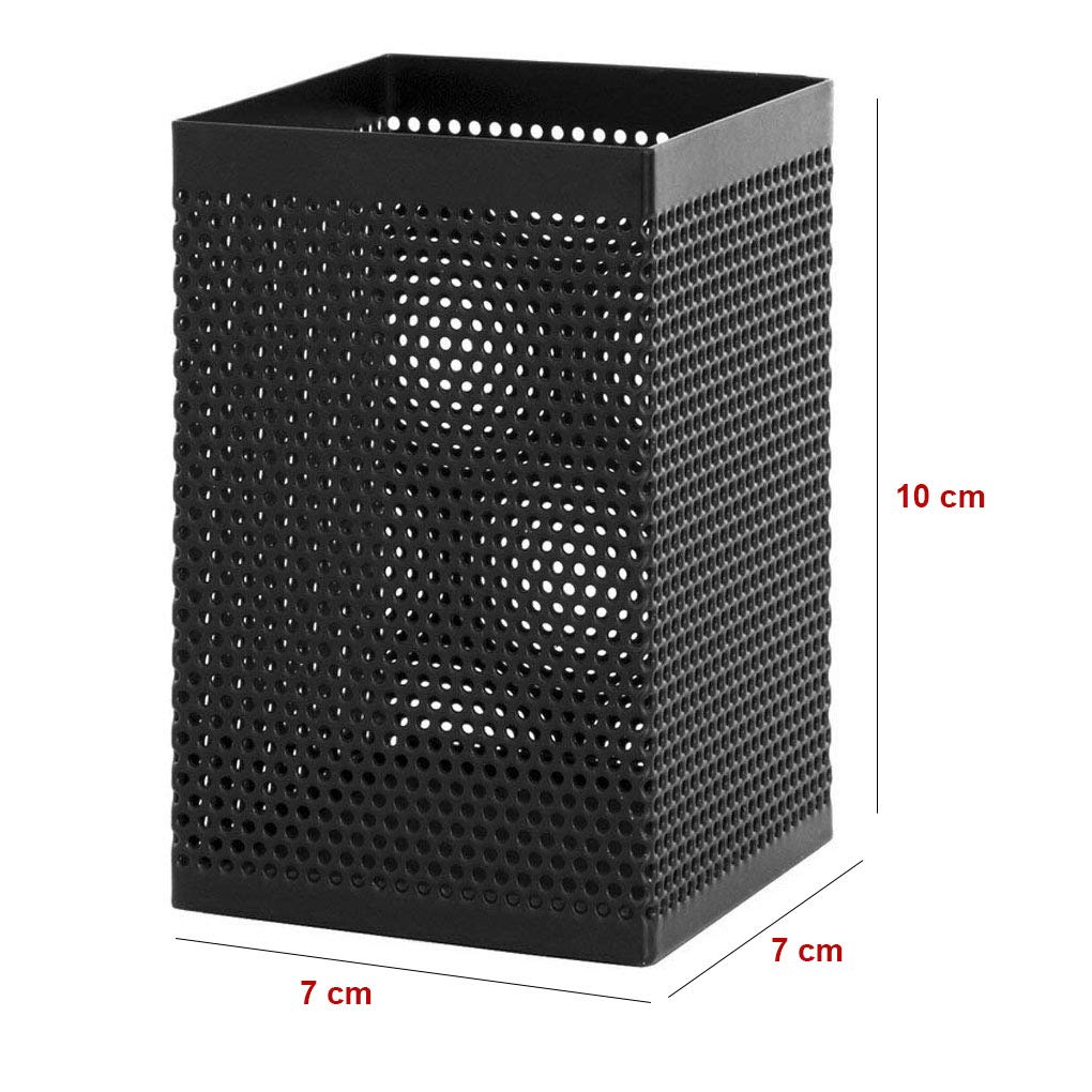 Black Metal Mesh Pencil Cup Holder - Office Desk Organizer for Pens, Markers & Stationery - Perfect for Home, Office & School Workspace Organization