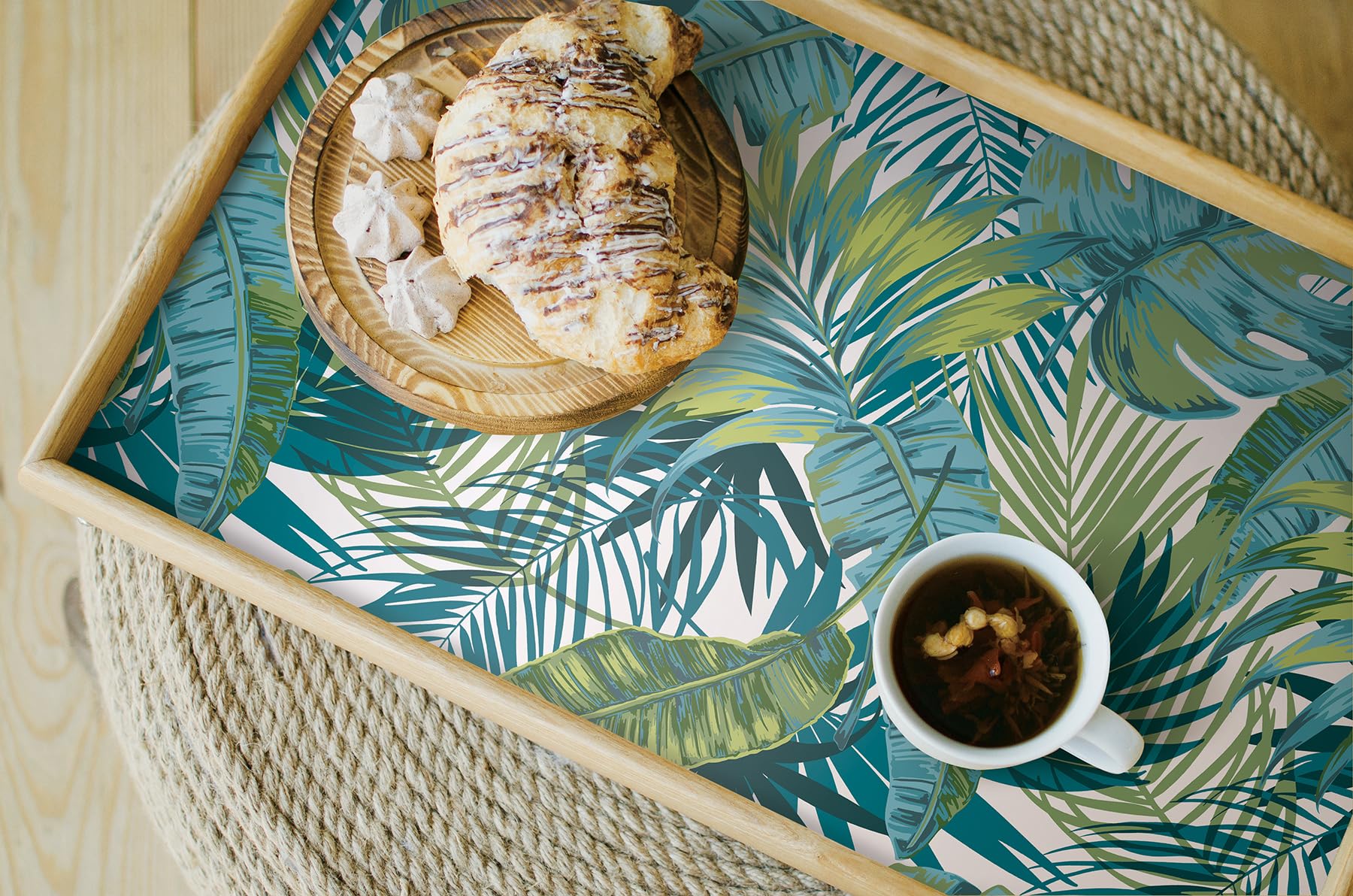 Bangalow Tropical Palm Peel and Stick Wallpaper - Self-Adhesive Removable Wallpaper for Home Decor, Bedroom, Living Room, Nursery - Easy to Install Tropical Leaf Design