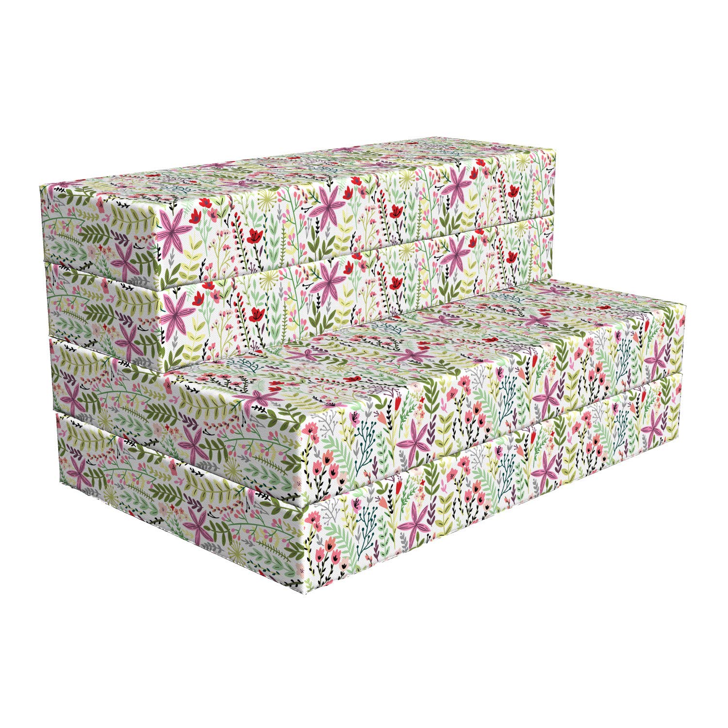 Ambesonne Spring Foldable Mattress - Pointy Petals Floral Design, 74.8
