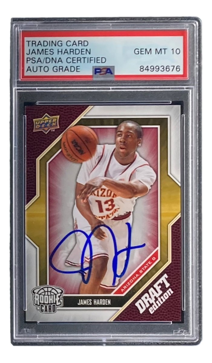 James Harden Signed 2009 Upper Deck Draft Edition #40 Rookie Card PSA/DNA Gem MT 10 - Authentic NBA Memorabilia for Collectors & Sports Fans (Perfect for Display, Investment & Gift Giving)