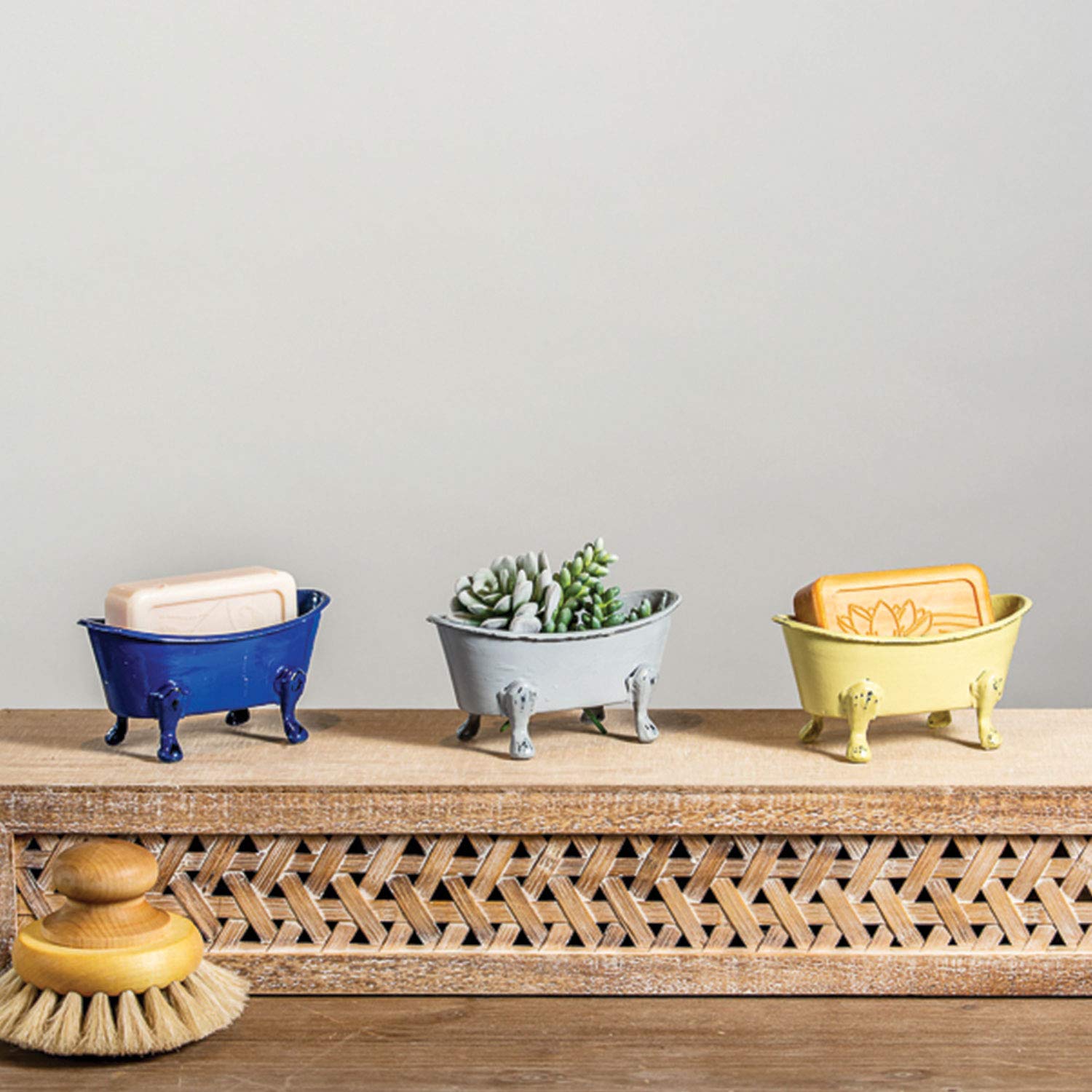 Mini Blue Bathtub Soap Dish - Bathroom Organizer for Showers