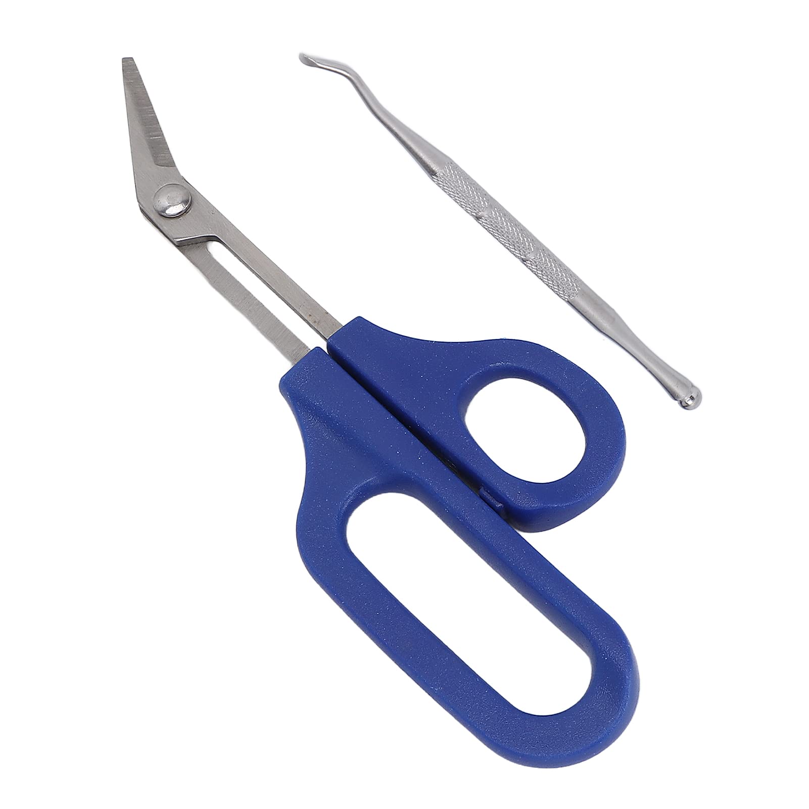 Stainless Steel Long Handle Toenail Scissors - Professional Ingrown & Thick Toenail Clippers with Ergonomic Grip & Cuticle Cutter - Ideal for Elderly, Back Pain Sufferers & Podiatry Use - Perfect for Home Pedicure & Foot Care