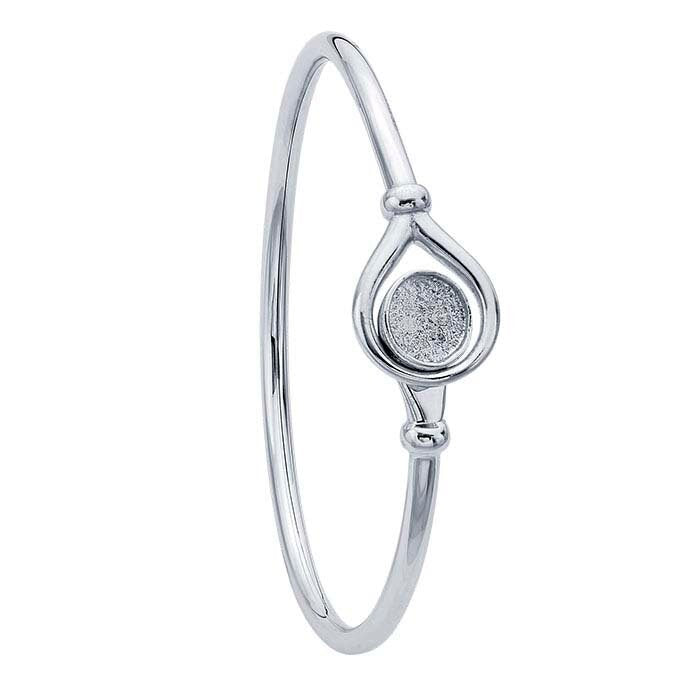 Sterling Silver Rhodium Plated 8mm Round Cabochon Flex Tube Bangle Bracelet Mounting - DIY Jewelry Making, Custom Handmade Jewelry Supplies for Bracelets, Necklaces & Rings - Perfect for Gifts, Weddings & Special Occasions
