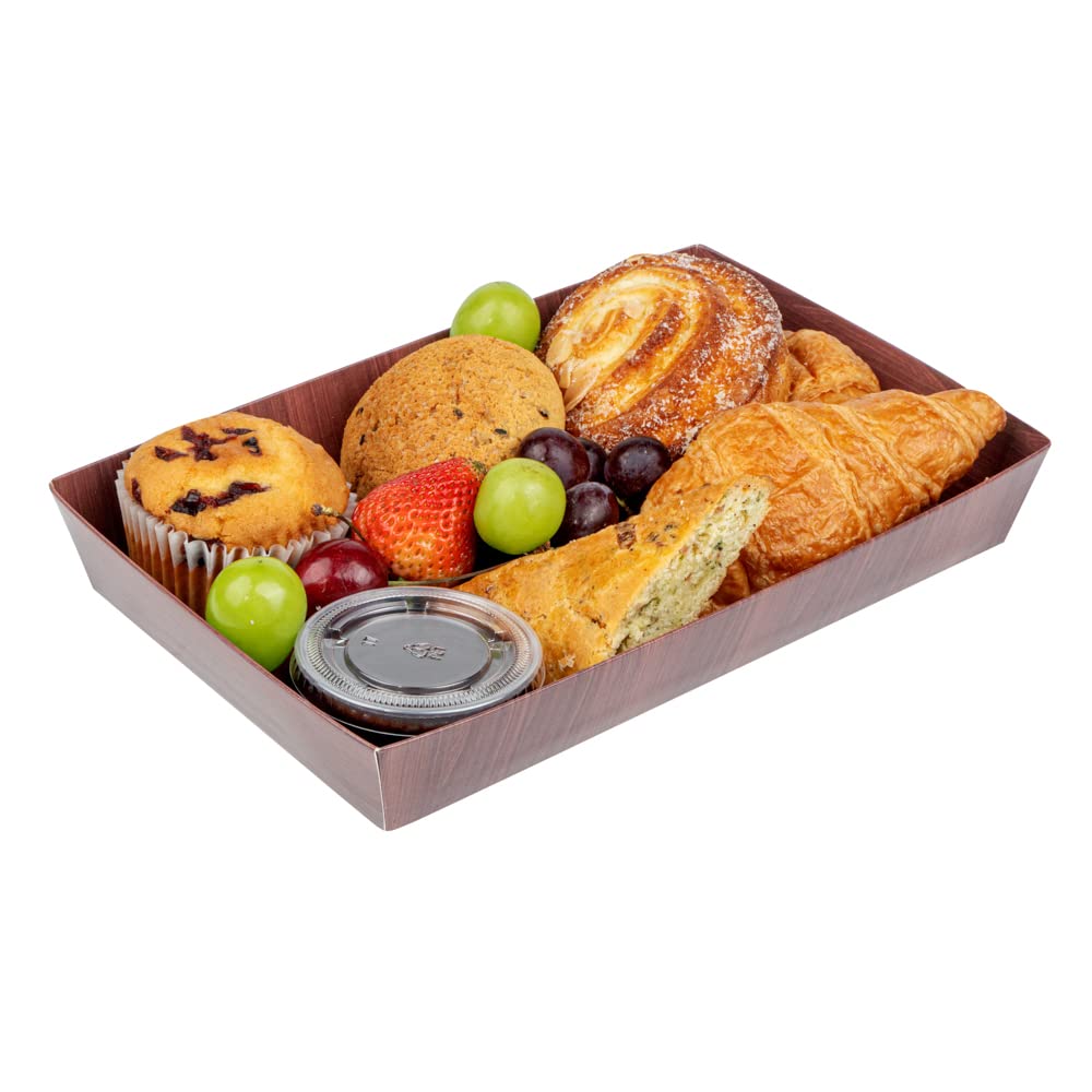 Restaurantware Matsuri Vision 9x6x1.5 Inch Large Disposable Sushi Trays - 100 Greaseproof Wood Grain Paper Sushi Containers for Entrees & Desserts (Lids Sold Separately) | Perfect for Japanese Restaurants, Catering, Takeout & Home Sushi Parties