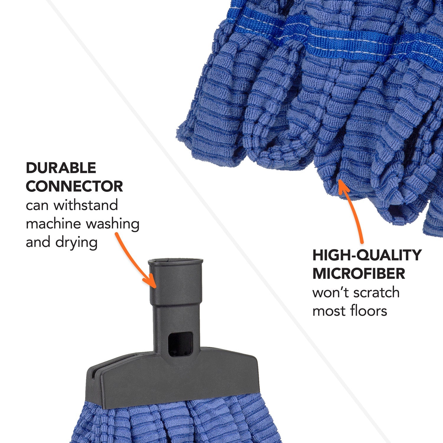 Premium Microfiber Mop Head Replacement - Super Absorbent & Washable for Hardwood Floors, Tile & Laminate - Perfect for Home Cleaning & Pet Hair Removal