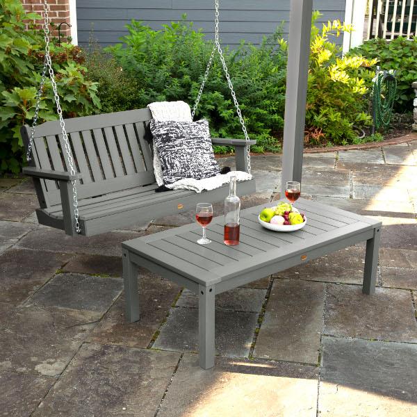 Lehigh 4ft Swing and Coffee Table - Versatile Indoor/Outdoor Furniture for Patio, Living Room, or Office Use
