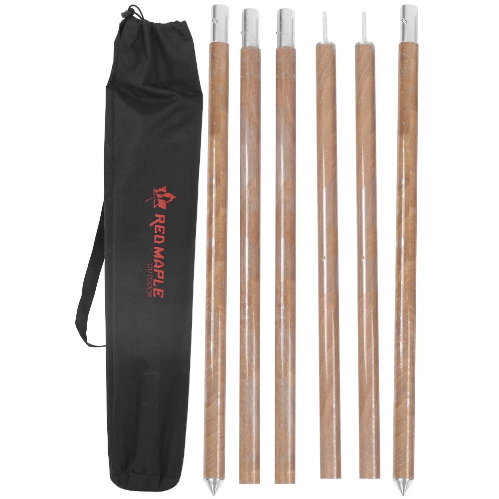 Keenso Heavy-Duty Aluminum Alloy Camping Tent Poles - Wood Grain Finish Backdrop Arbor Support Rods for Outdoor Canopy & Awning | Perfect for Camping, Backyard Parties, and Photo Shoot Setups