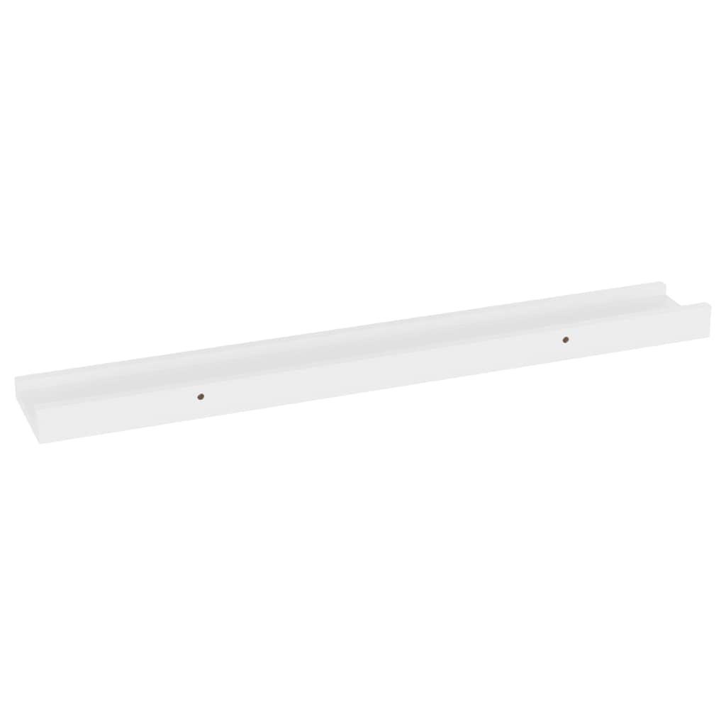 Picture Frame Ledge Shelves - Set of 4 White Wall Shelves (23.6x3.5x1.2 inches) for Storage & Display - Perfect for Bedroom, Living Room, Bathroom, Kitchen & Office Decor - Ideal for Photo Frames, Books, Plants & Home Organization