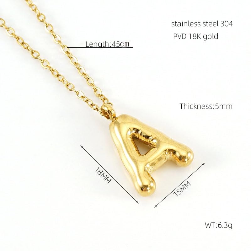 Personalized 18K Gold Plated Bubble Letter Necklace for Women - Dainty Alphabet Initial Pendant Jewelry Gift for Girlfriend, Birthday, Anniversary | Perfect for Everyday Wear, Date Nights & Special Occasions