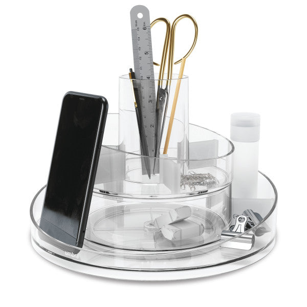 Casada Cosmetic Organizer - 3-Tier Makeup Storage Box with Mirror | Travel Vanity Case for Bathroom, Bedroom & Dorm | Perfect for Brushes, Lipsticks & Skincare Products