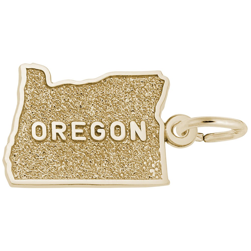 10k Yellow Gold Oregon Charm Pendant - Dainty Jewelry for Bracelets & Necklaces - Perfect for Travel Gifts, State Pride & Layering Looks