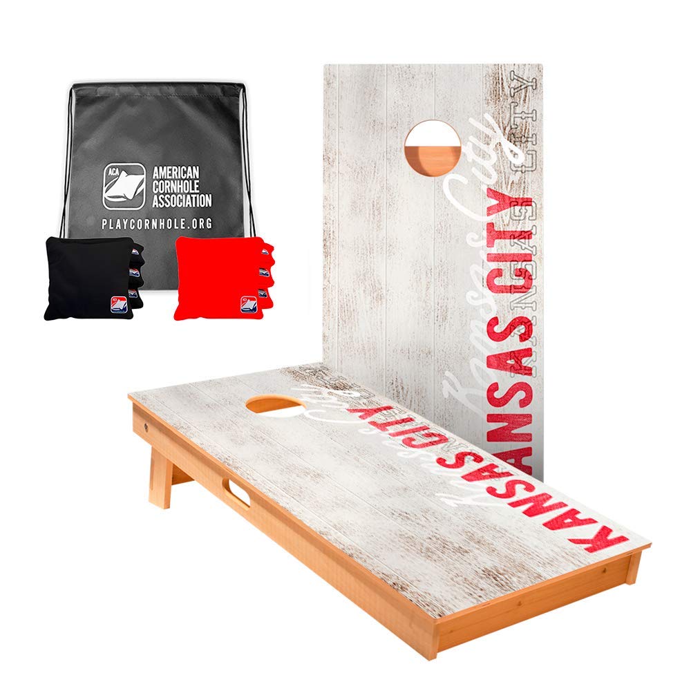 ACA American Cornhole Association Star State Professional Cornhole Game Set - Regulation Size Boards with 8 Corn-Filled Bags & Durable Nylon Tote | Perfect for Backyard Parties, Tailgating, and Outdoor Family Fun