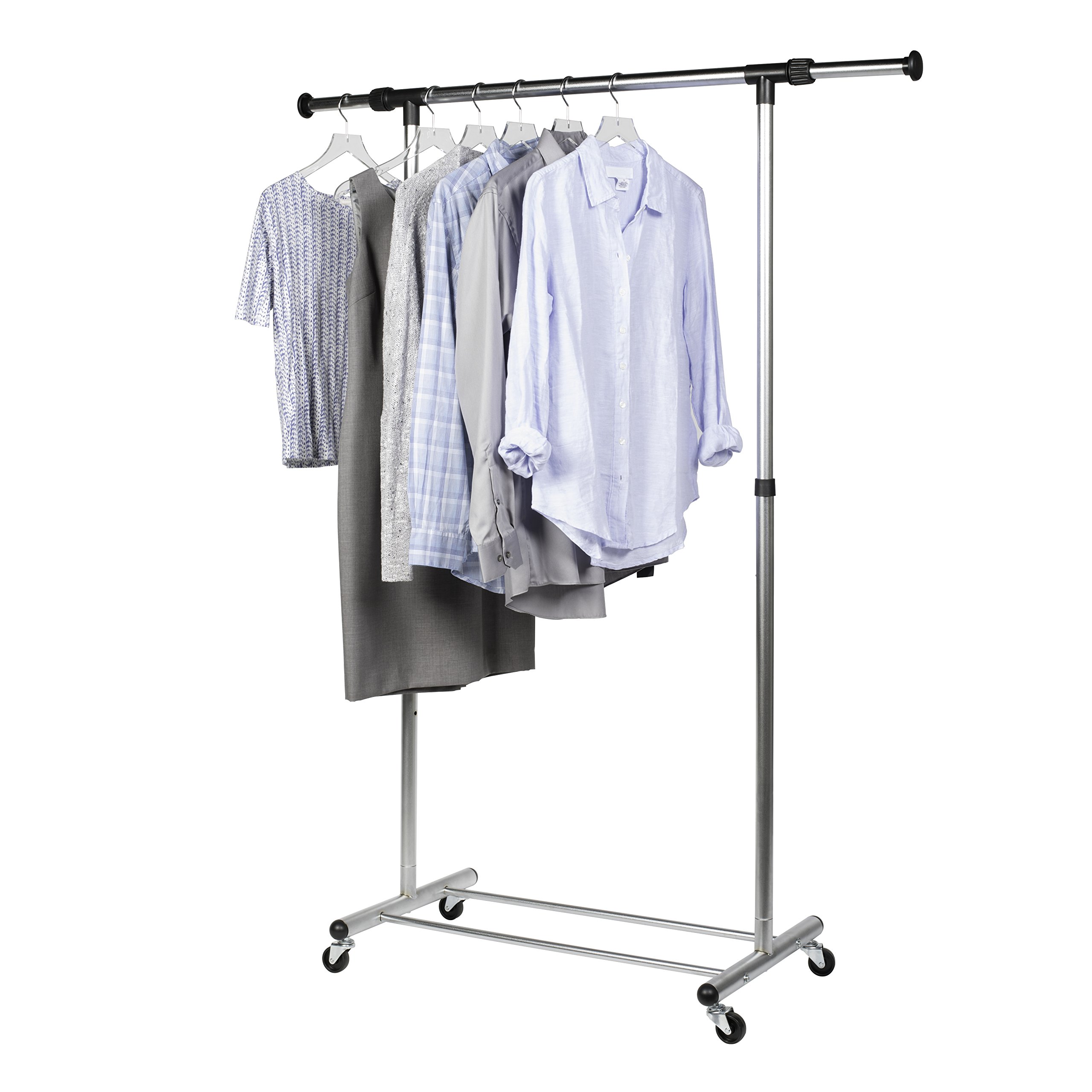 Adjustable Rolling Garment Rack with Wheels - 53.75