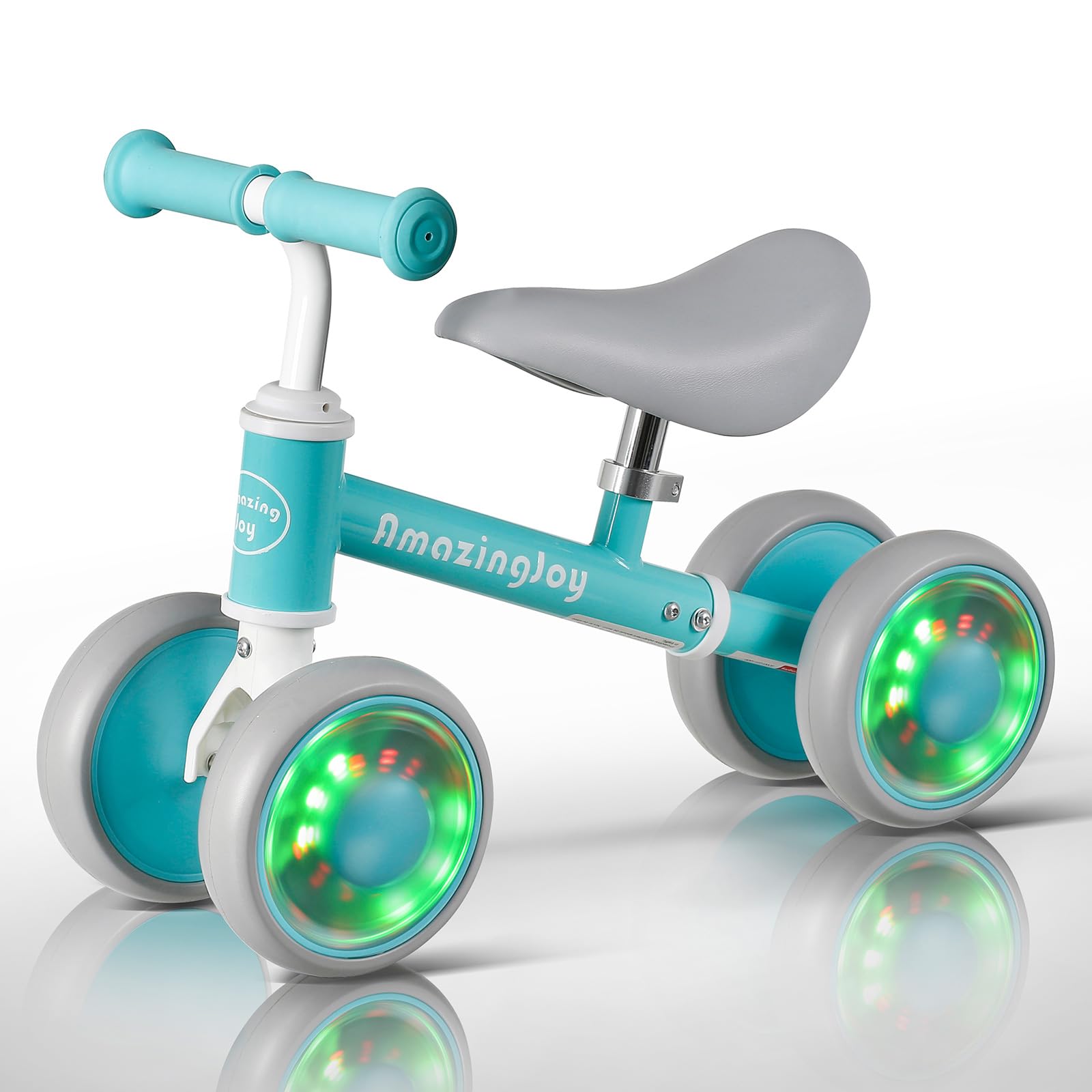 Balance Bike for Toddlers 1-2 Years - Adjustable Seat & Lights for Indoor/Outdoor Play