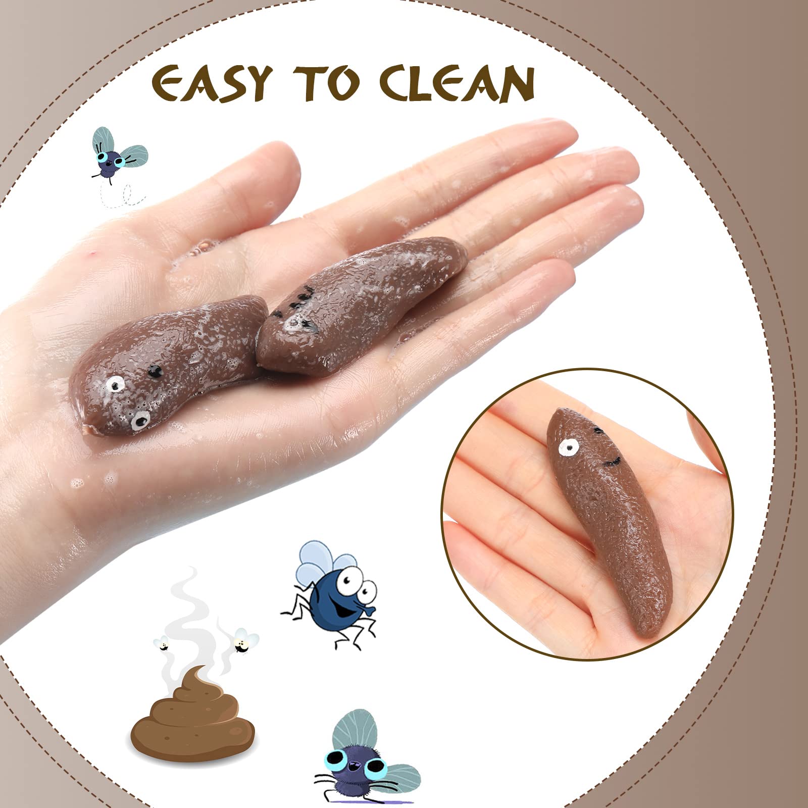 Jerify 24-Pack Stretchy Poop Finger Slingshot Toys - Fun Gag Gifts for Halloween, April Fools' Day & Birthday Parties - Fake Poop Rubber Slingshots for Flying Games & Prank Scenes