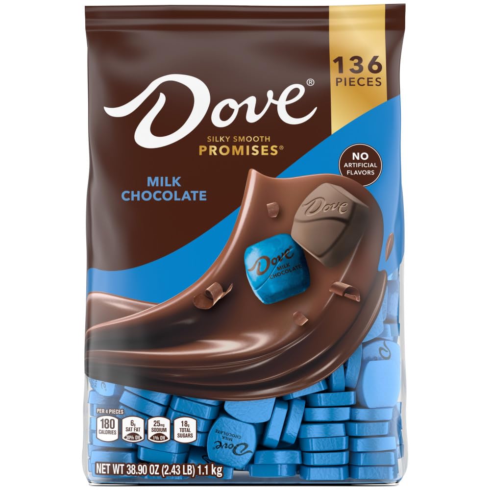 DOVE PROMISES Milk Chocolate Candy, 136 Count Bulk Bag - Perfect for Parties, Gifts, and Office Snacks