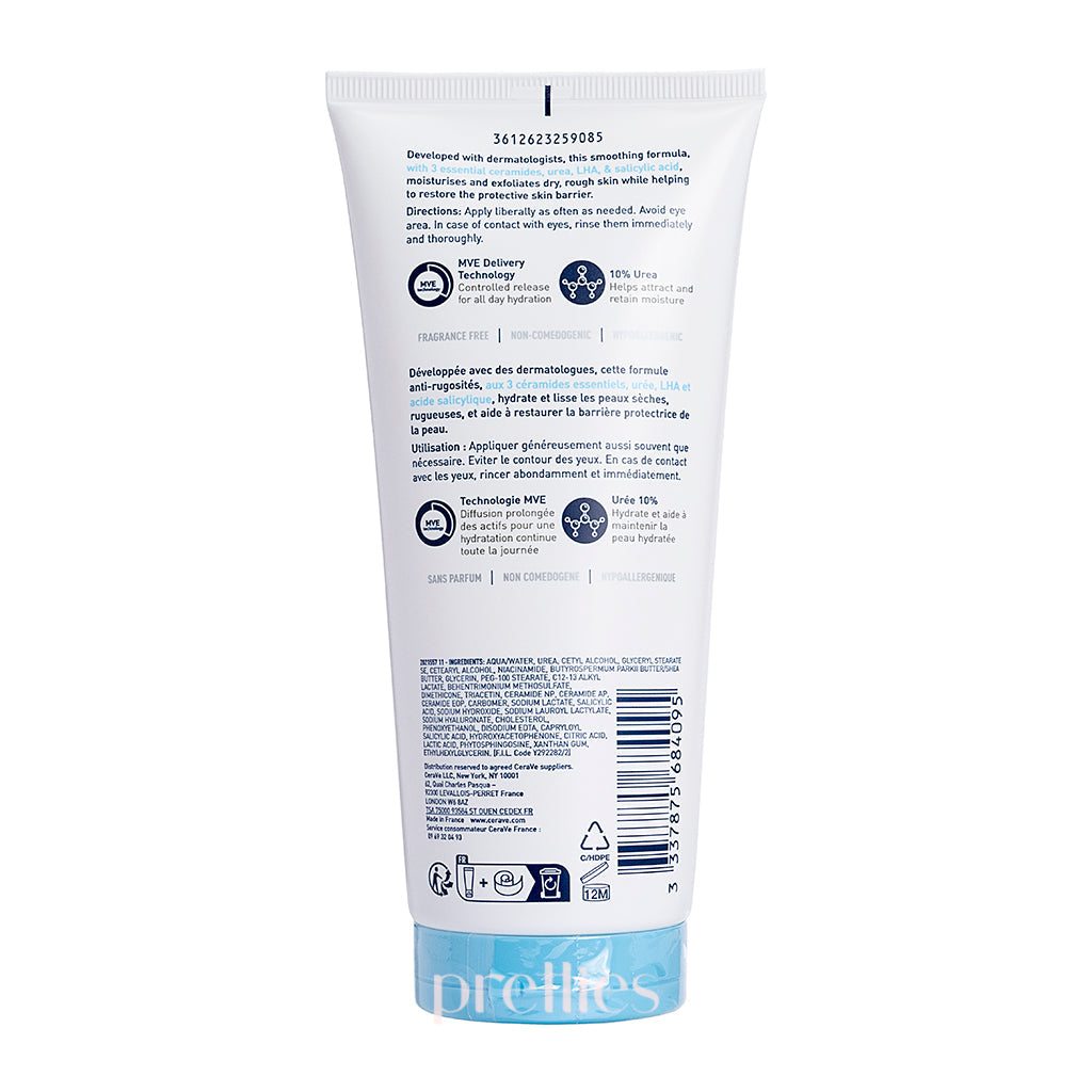 CeraVe SA Smoothing Cream 177ml | Salicylic Acid Body Moisturizer for Dry & Rough Skin | Dermatologist Recommended | Perfect for Daily Hydration & Exfoliation