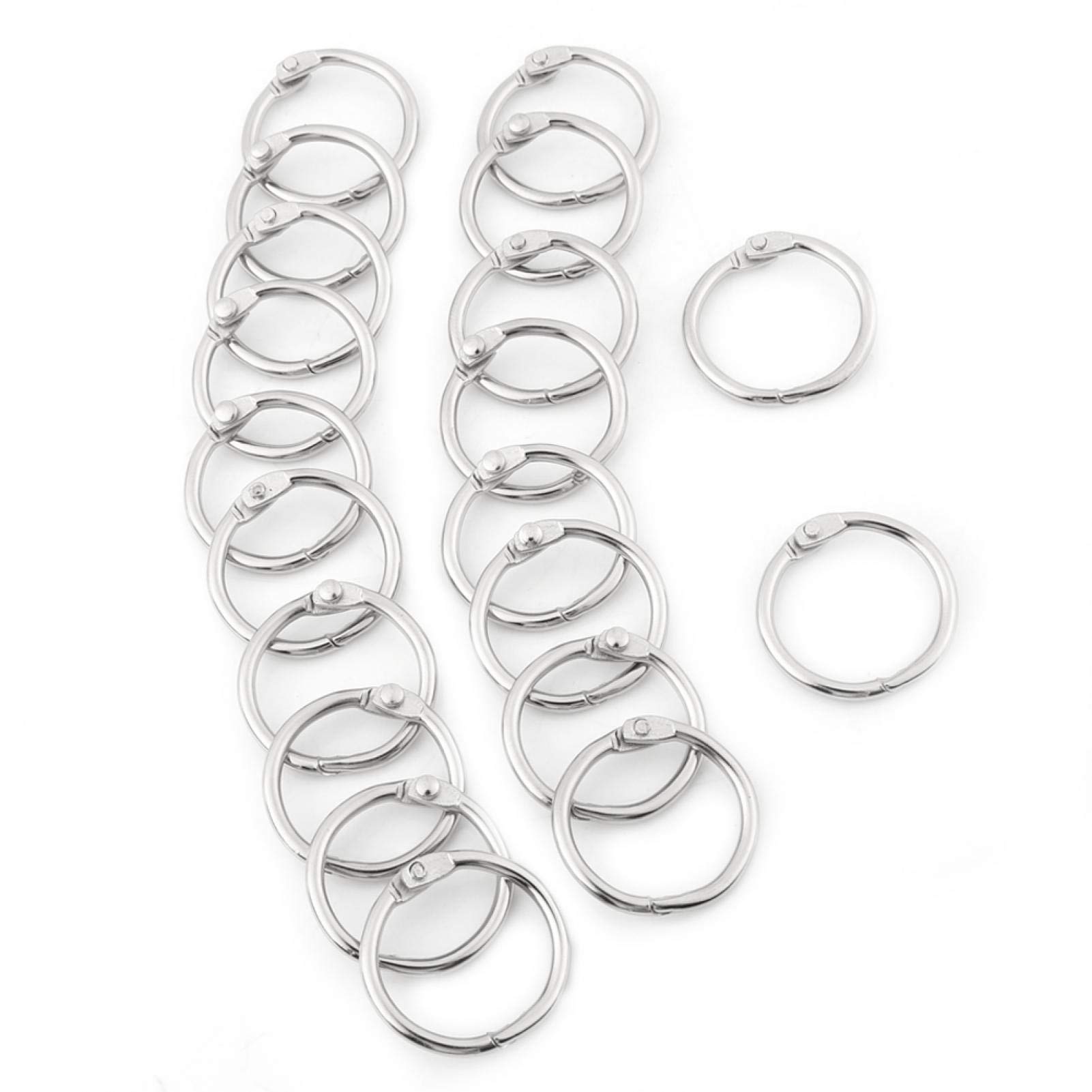 Tyenaza Hinged Binder Set - 20PCS Metal Ring Binders in 3 Sizes (30mm) for Scrapbooking, Album, Loose Leaf Organization - Perfect for School, Office & Craft Projects