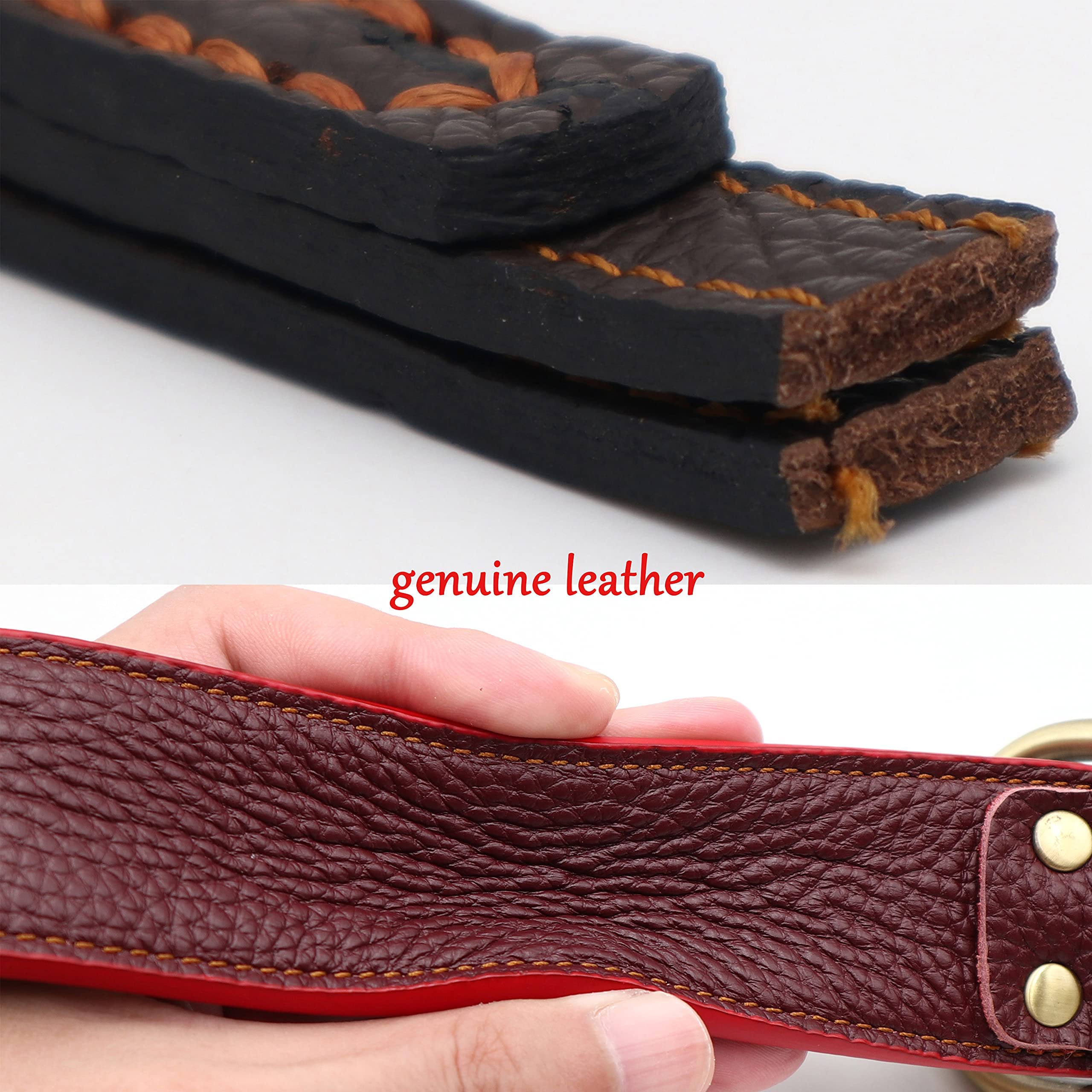 Premium Genuine Leather Dog Collar with Quick-Release Metal Buckle - Adjustable for Small, Medium, Large & XL Dogs - Burgundy (Extra Large) - Durable Pet Collar for Walking, Training & Outdoor Adventures