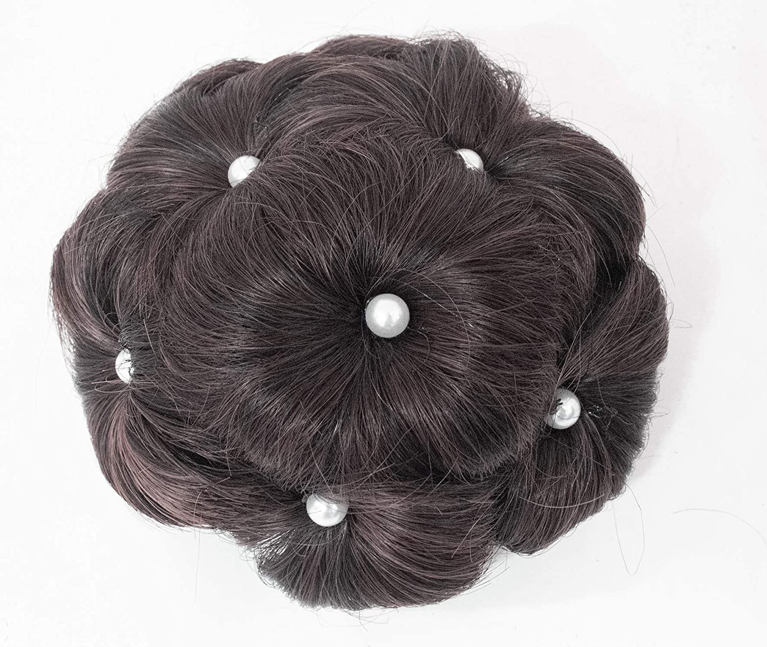 Messy Bun Hair Piece - Synthetic Fiber Hair Bun with Clutcher Design in Brown | Perfect for Quick Hairstyles, Cosplay, and Everyday Wear