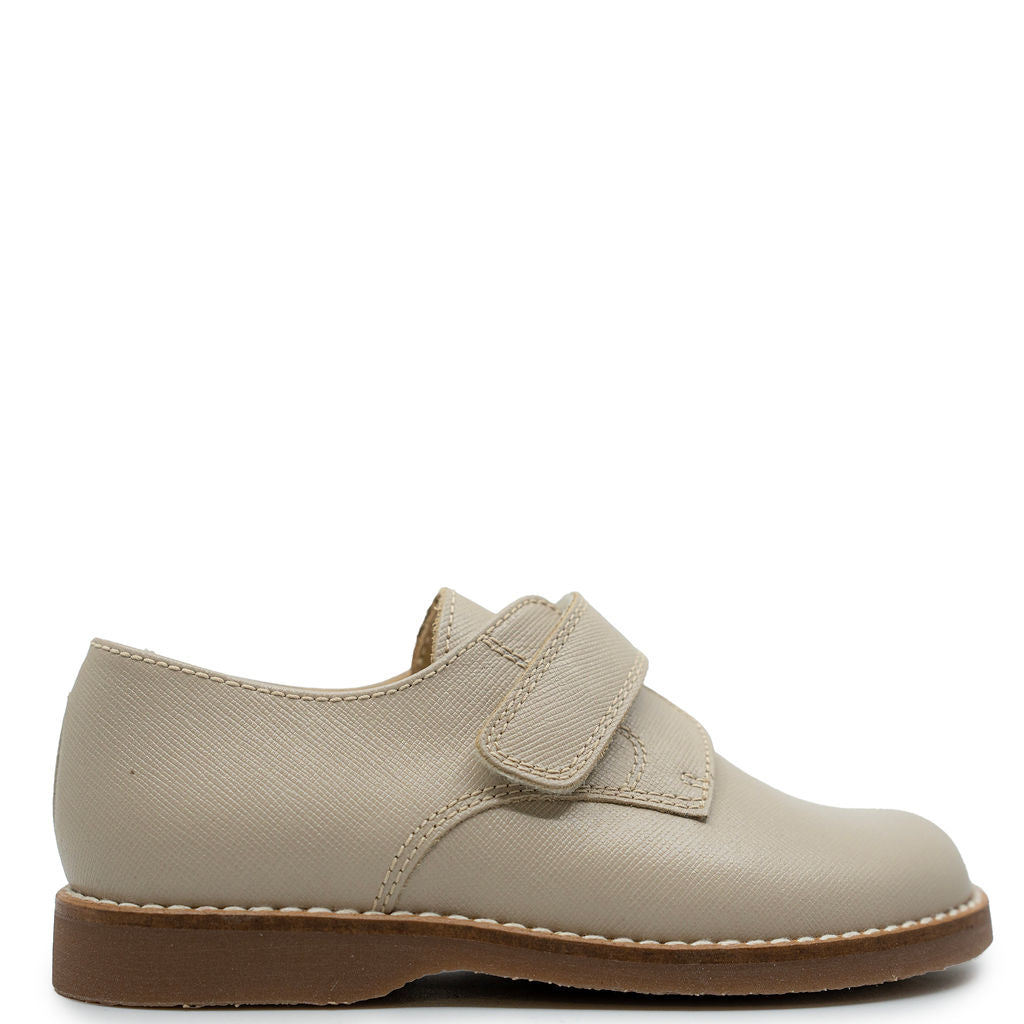 Beberlis Taupe Textured Velcro Loafers for Women - Comfortable Slip-On Casual Shoes for Walking, Work & Travel