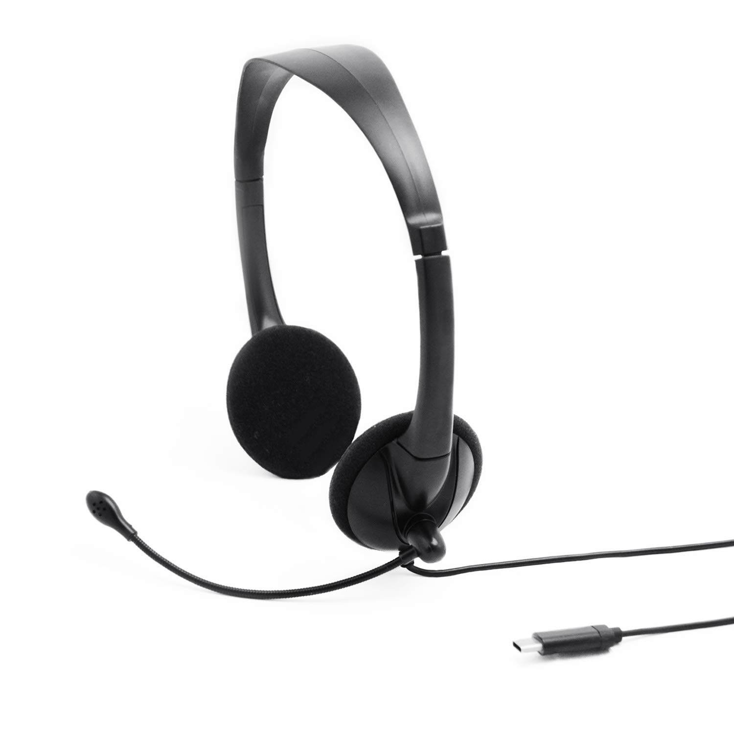 USB Type C Wired Headset with Microphone & Inline Volume Control - HD Stereo Sound On-Ear Headphones for VoIP, Video Conferencing, Gaming, Music | Compatible with Windows & Mac OS | Perfect for Remote Work, Online Classes & Call Centers
