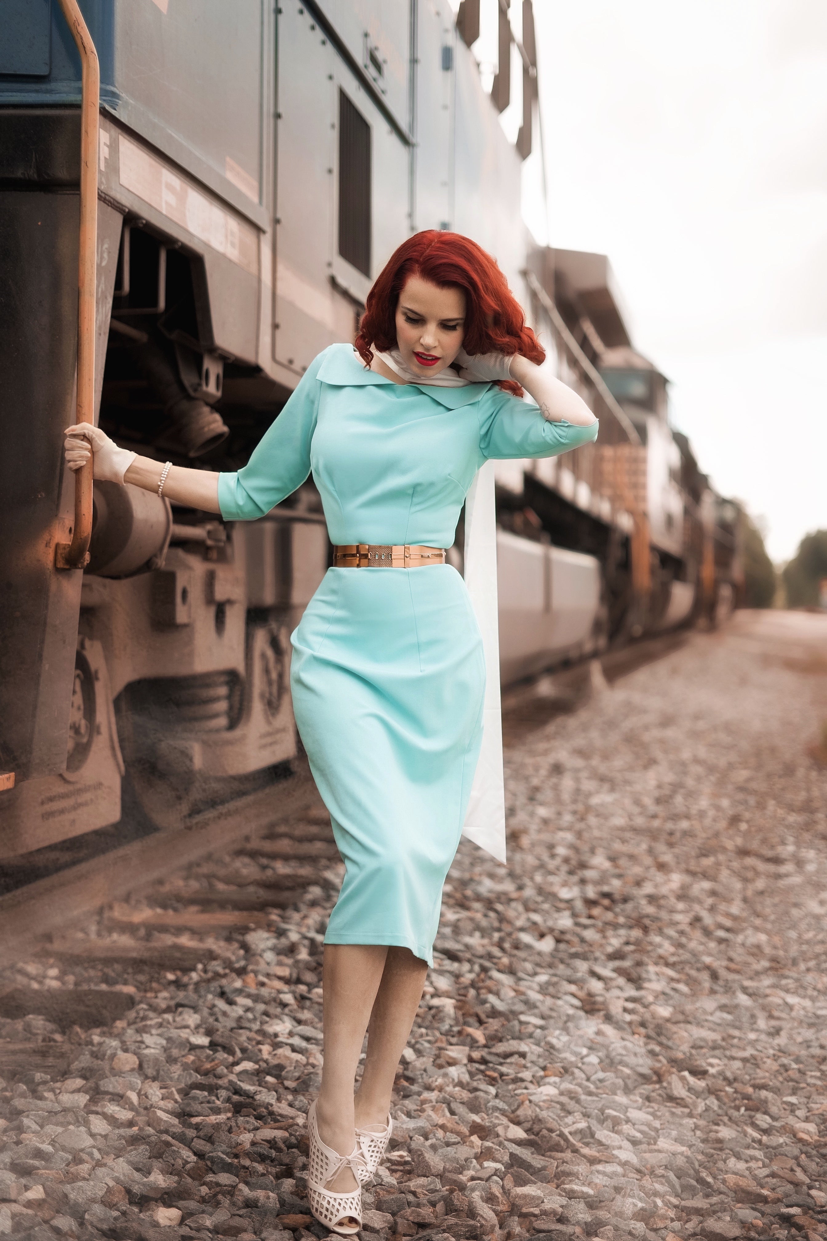 Kate Light Turquoise Wiggle or A-Line Dress - Elegant Women's Party & Cocktail Dress for Evening Events